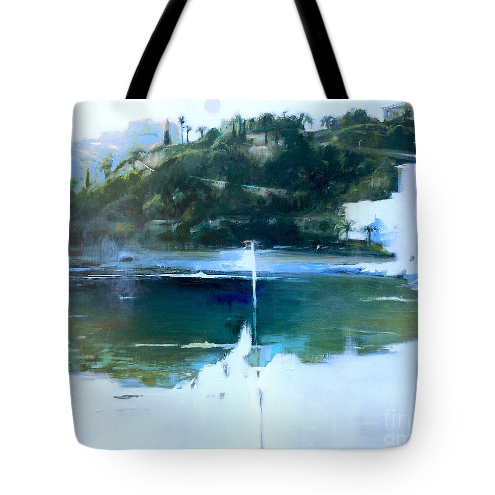 Lin Petershagen Tote Bag featuring the painting La Villefranche franche by Lin Petershagen