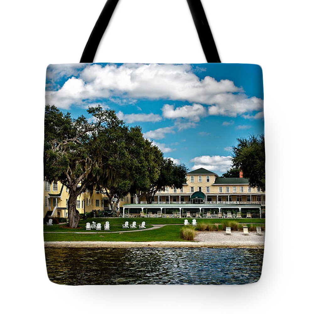 Lakeside Inn Tote Bag featuring the photograph Lakeside Inn by Christopher Holmes