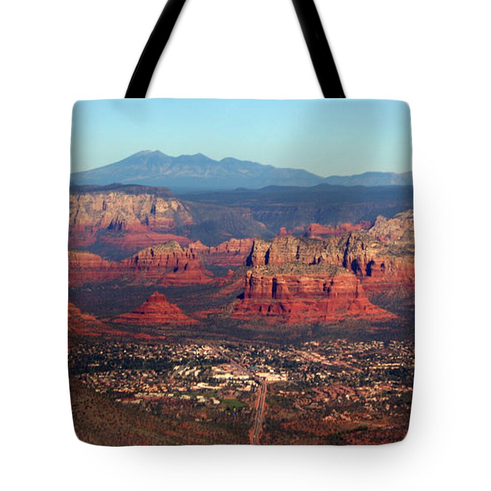 Sedona Tote Bag featuring the photograph landing in Sedona by Julie Lueders 
