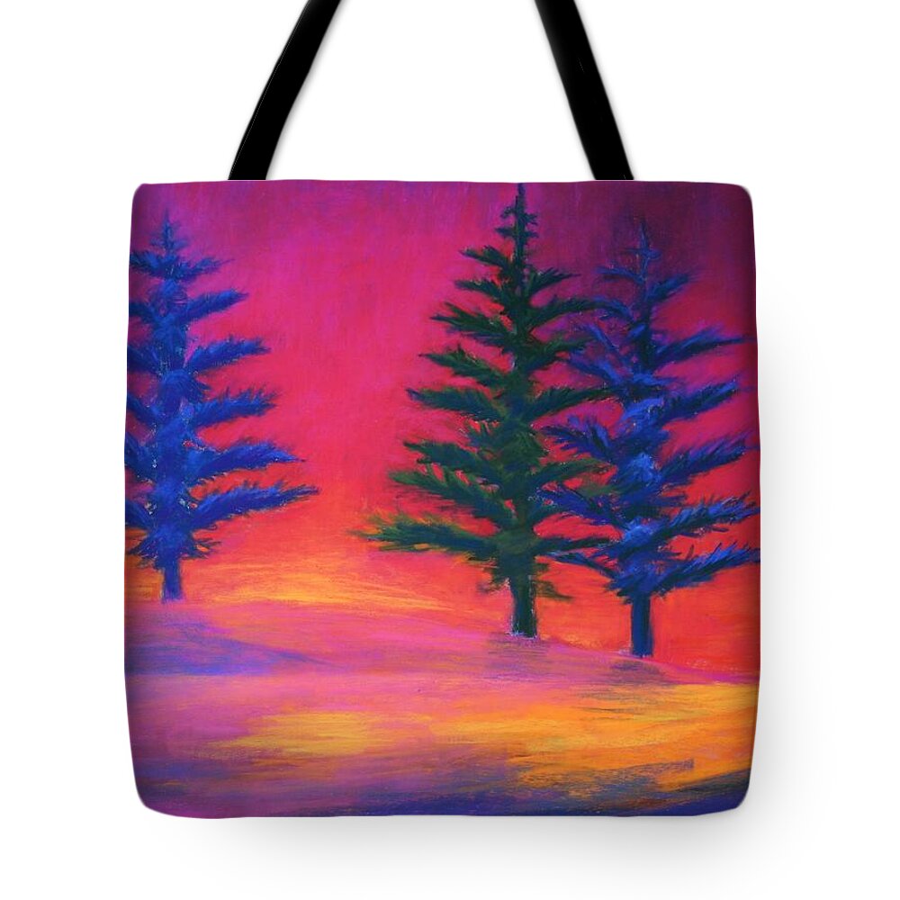 Landscape Tote Bag featuring the painting Last Rays by Karin Eisermann