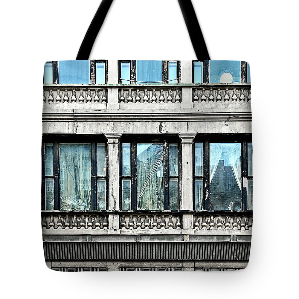Windows Tote Bag featuring the photograph Le Balcon by Burney Lieberman