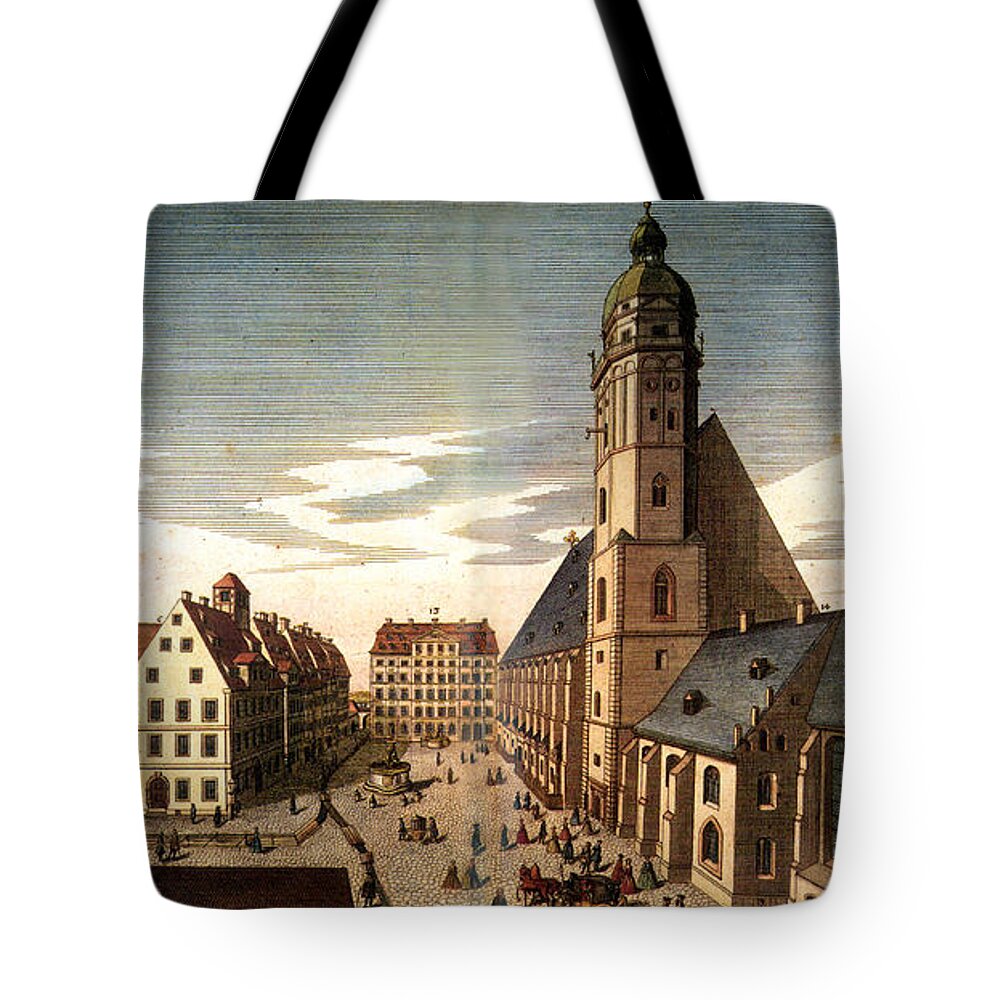 1735 Tote Bag featuring the photograph St. Thomas Church, Leipzig Germany by Granger