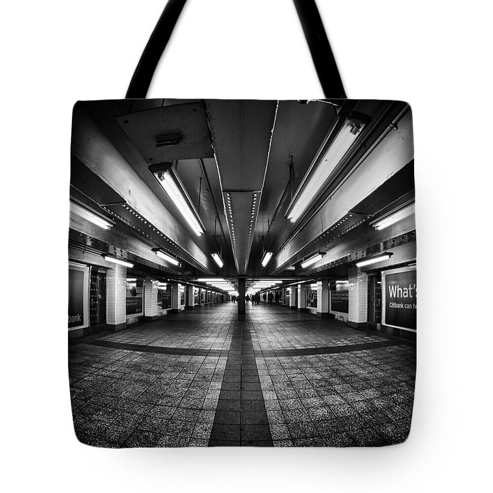 Subway Tote Bag featuring the photograph Life Between The Exit Signs by Evelina Kremsdorf