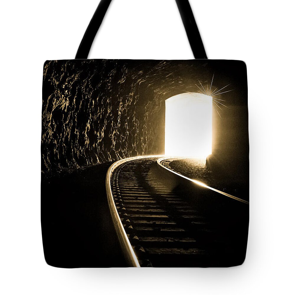 Asheville Tote Bag featuring the photograph Light at the End of the Tunnel by Joye Ardyn Durham