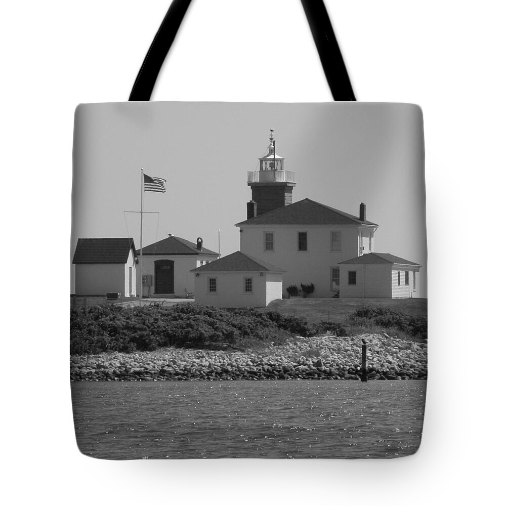 Light House Tote Bag featuring the photograph Light House Watch Hill RI by Kim Galluzzo Wozniak