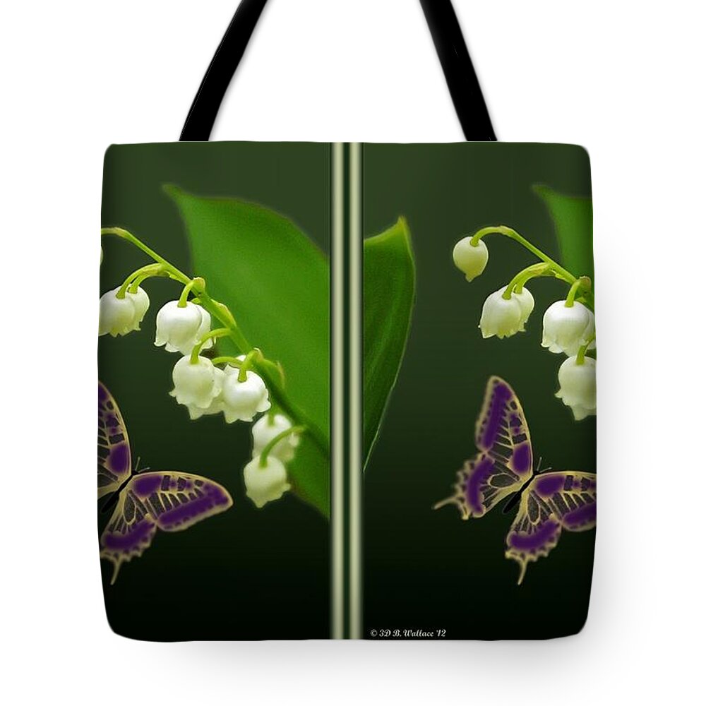 Brian Wallace Tote Bag featuring the photograph Lily of the Valley - Gently cross your eyes and focus on the middle image by Brian Wallace