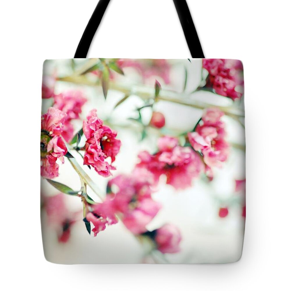 Pink Tote Bag featuring the photograph Little Dreams on Stems by Lisa Argyropoulos