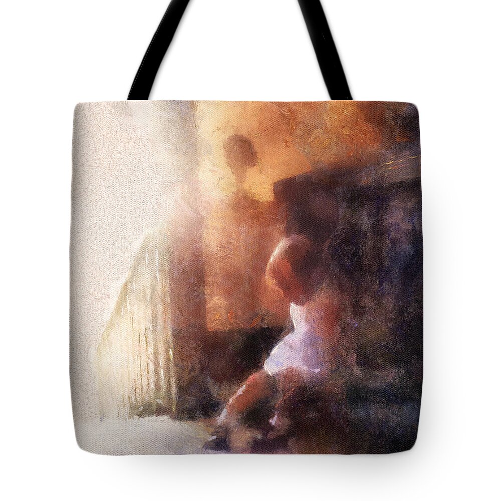 Girl Tote Bag featuring the photograph Little Girl Thinking by Nora Martinez