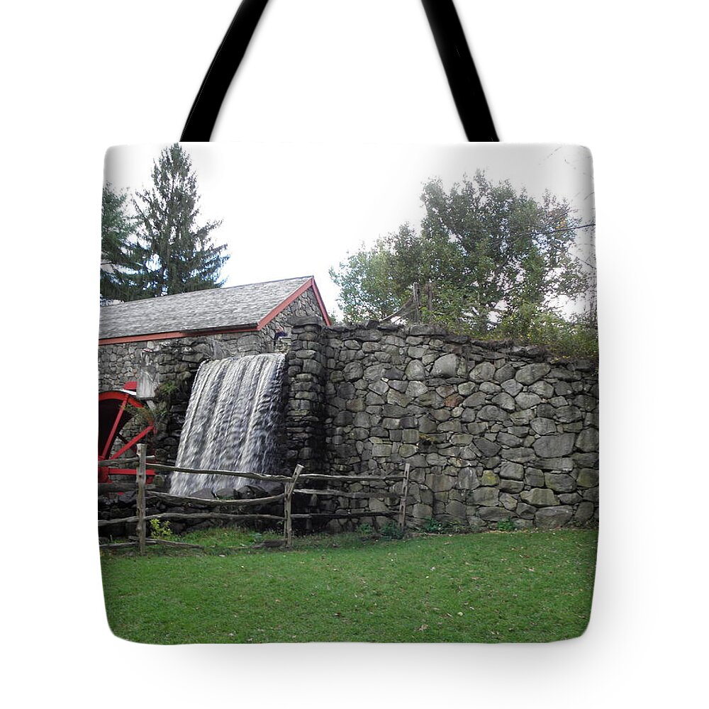 Longfellow Tote Bag featuring the photograph Lonfellow Grist Mill x12 by Kim Galluzzo
