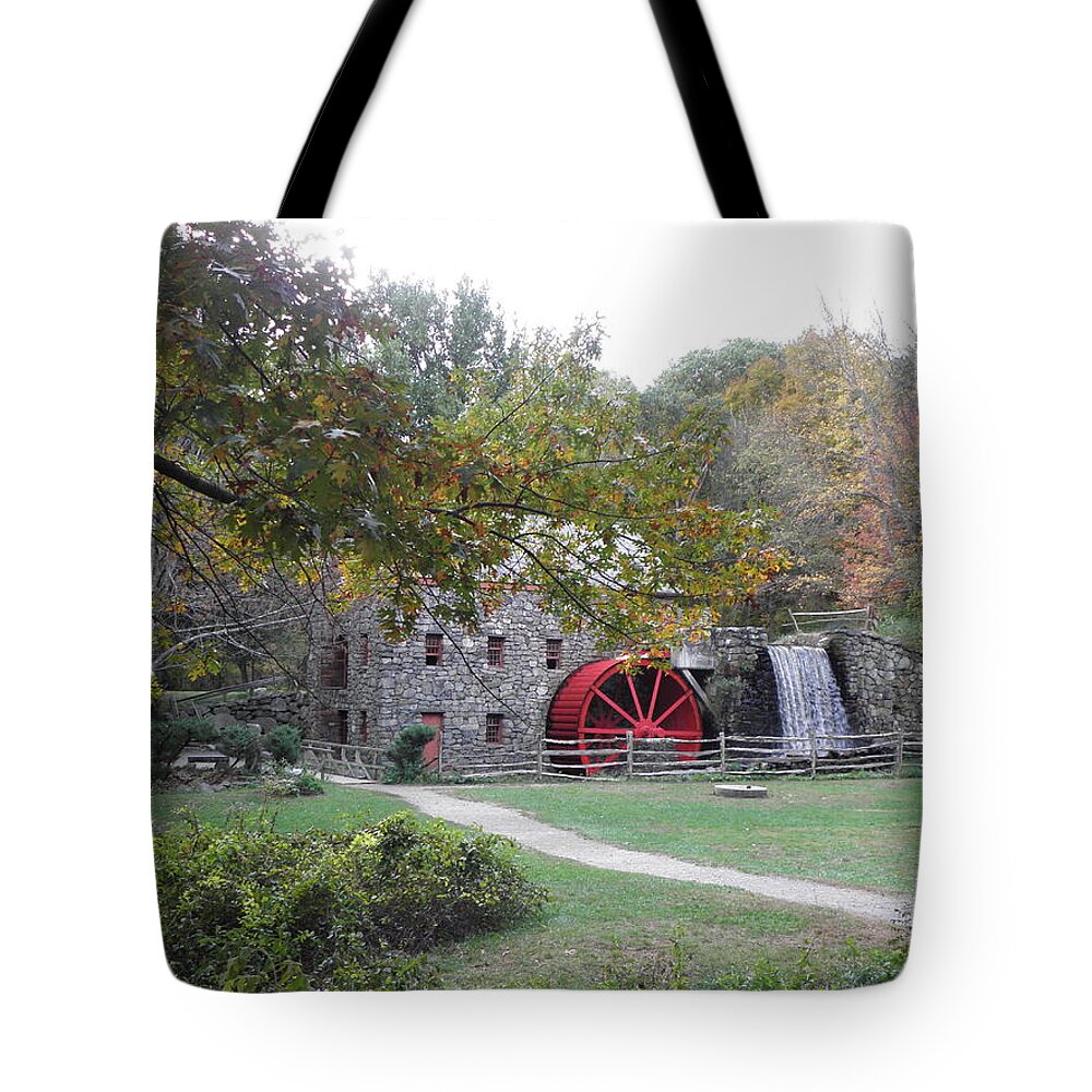 Longfellow Tote Bag featuring the photograph Longfellow Grist Mill x18 by Kim Galluzzo