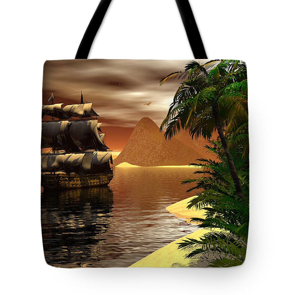 Bryce Tote Bag featuring the digital art Looking for a harbor by Claude McCoy