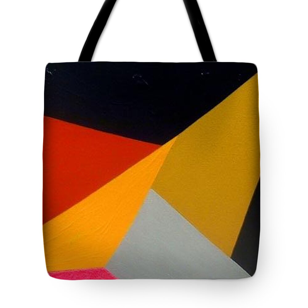 Geometric Abstract Tote Bag featuring the painting Lou Reed Tribute Lulu by Dick Sauer