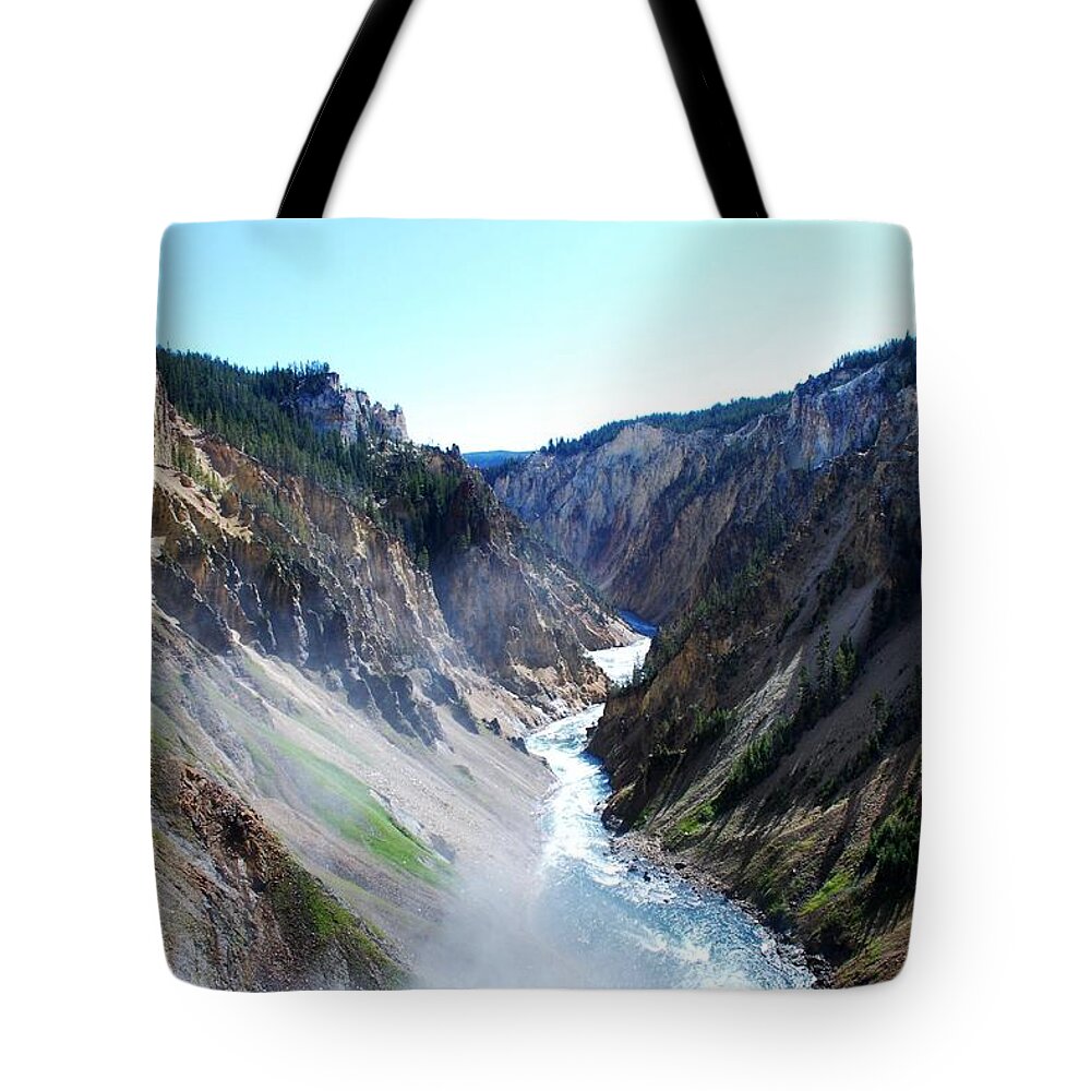 Lower Falls Tote Bag featuring the photograph Lower falls - Yellowstone by Dany Lison