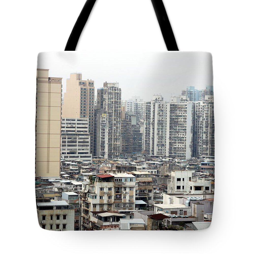 View Tote Bag featuring the photograph Macau View by Valentino Visentini