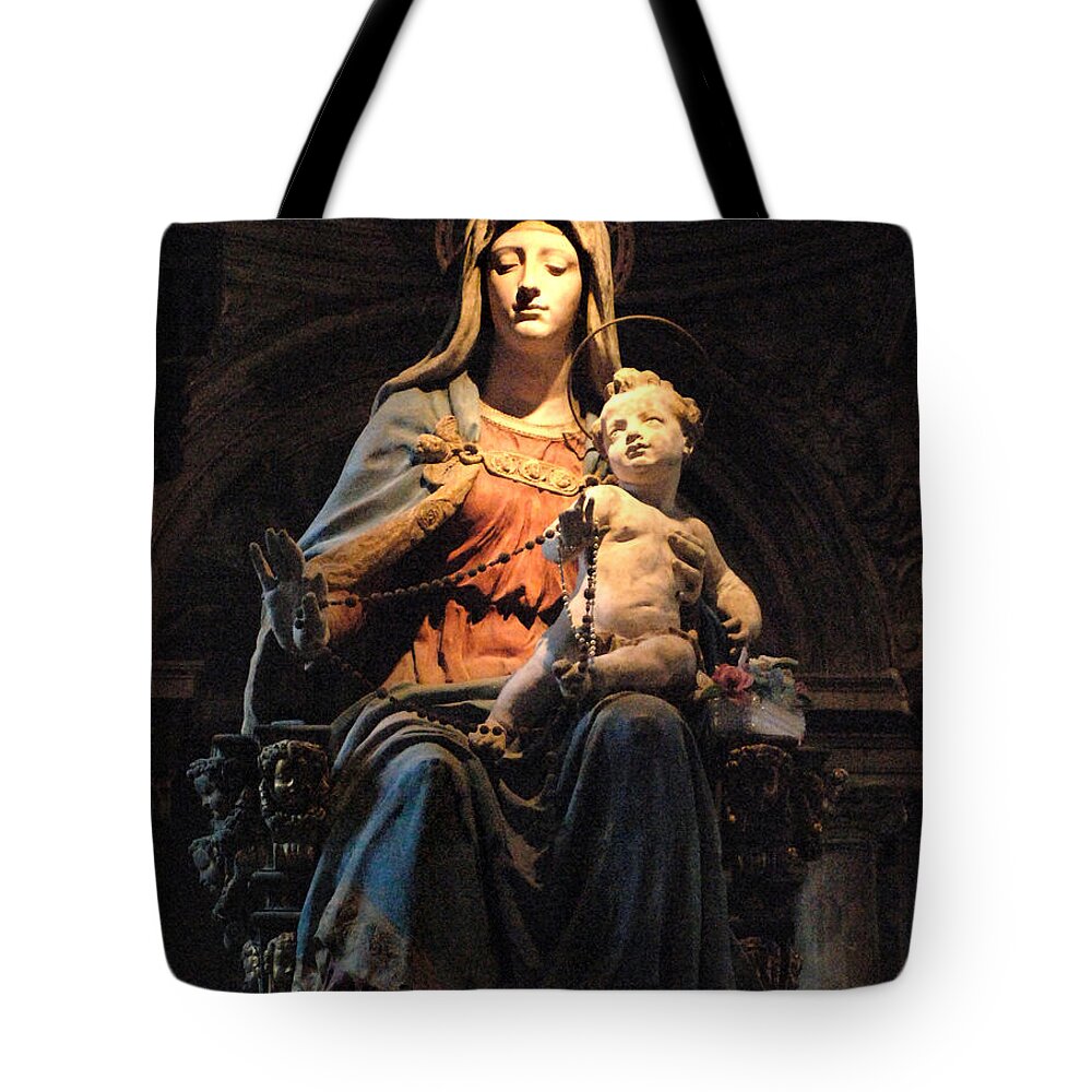  Italy Tote Bag featuring the photograph Madonna And Jesus by Bob Christopher