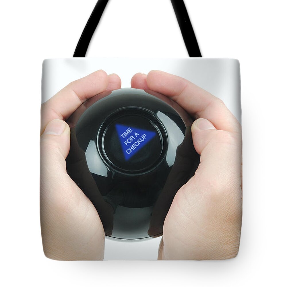 Magic Eight Ball Tote Bag featuring the photograph Magic Eight Ball, Time For A Checkup by Photo Researchers, Inc.