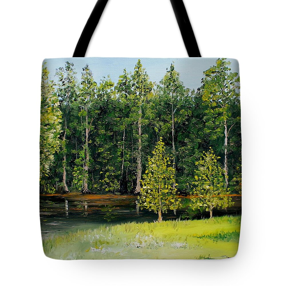 Manatee Springs State Park Tote Bag featuring the painting Manatee Springs by Larry Whitler