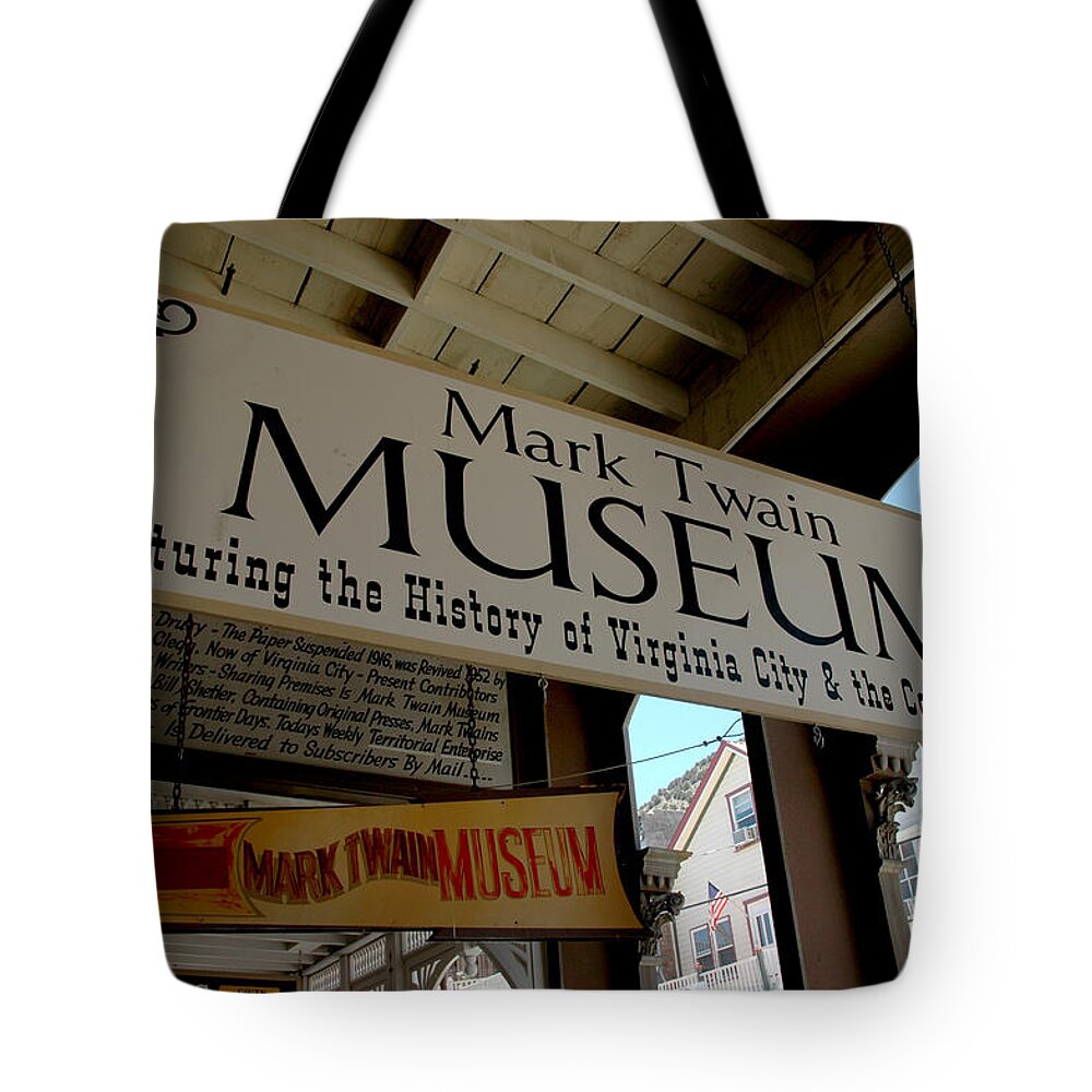 Usa Tote Bag featuring the photograph Mark Twian Museum Virginina City NV by LeeAnn McLaneGoetz McLaneGoetzStudioLLCcom