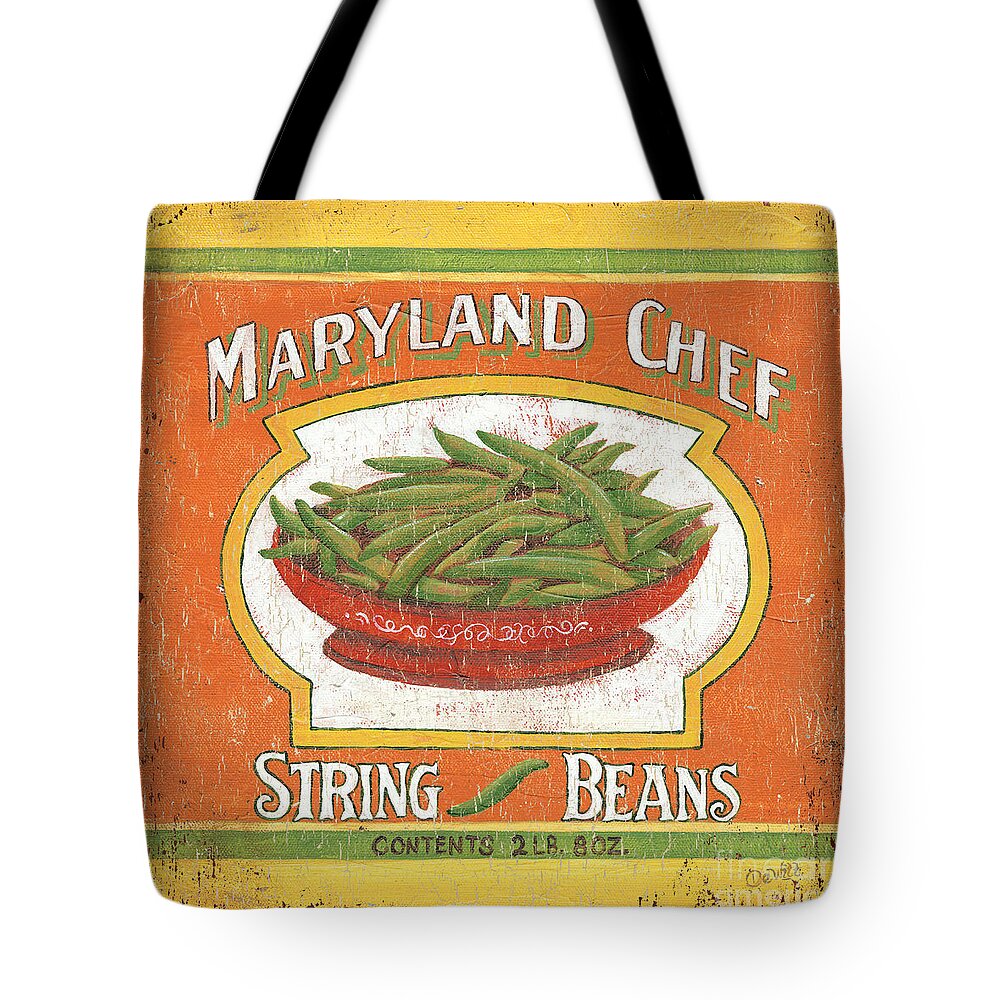 Kitchen Tote Bag featuring the painting Maryland Chef Beans by Debbie DeWitt