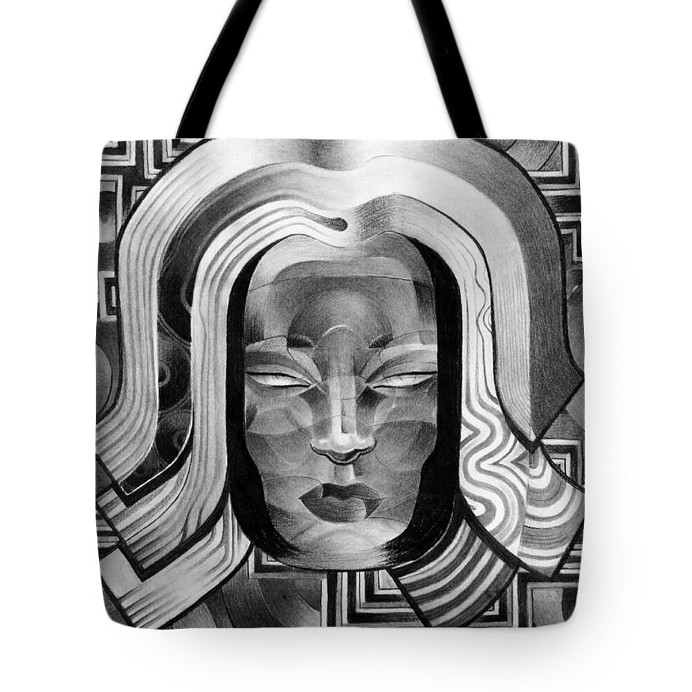 Art Tote Bag featuring the drawing Gothic by Myron Belfast
