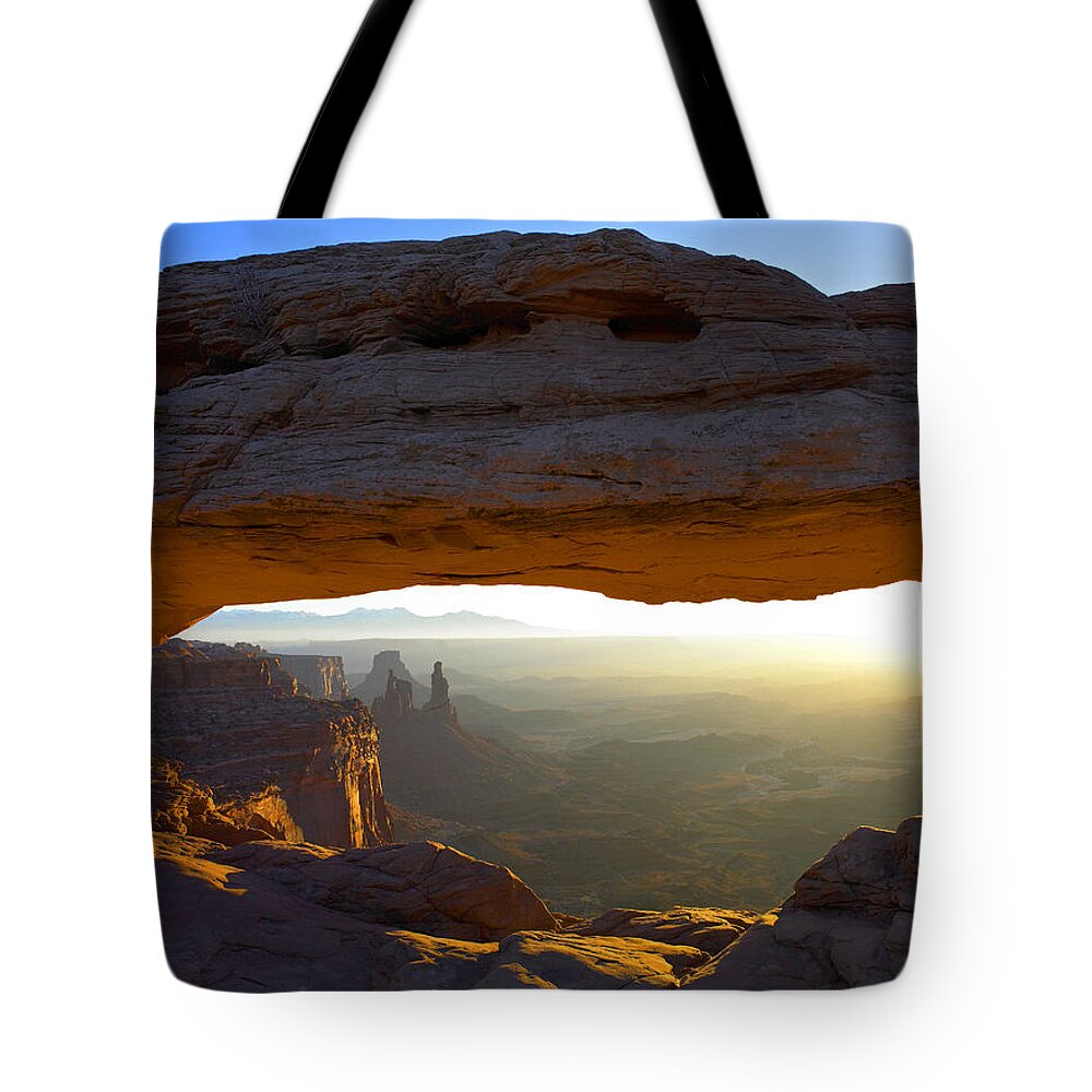 00175499 Tote Bag featuring the photograph Mesa Arch At Sunset From The Mesa Arch by Tim Fitzharris