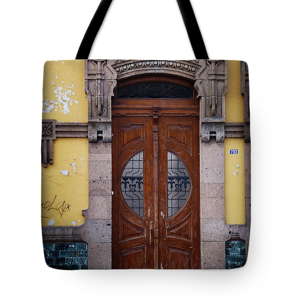 North America Tote Bag featuring the photograph Mexican Door 43 by Xueling Zou