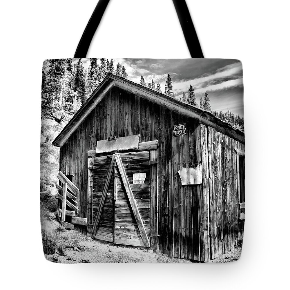 bachelor Loop Tour Tote Bag featuring the photograph Midwest Mine 1 BW by Lana Trussell