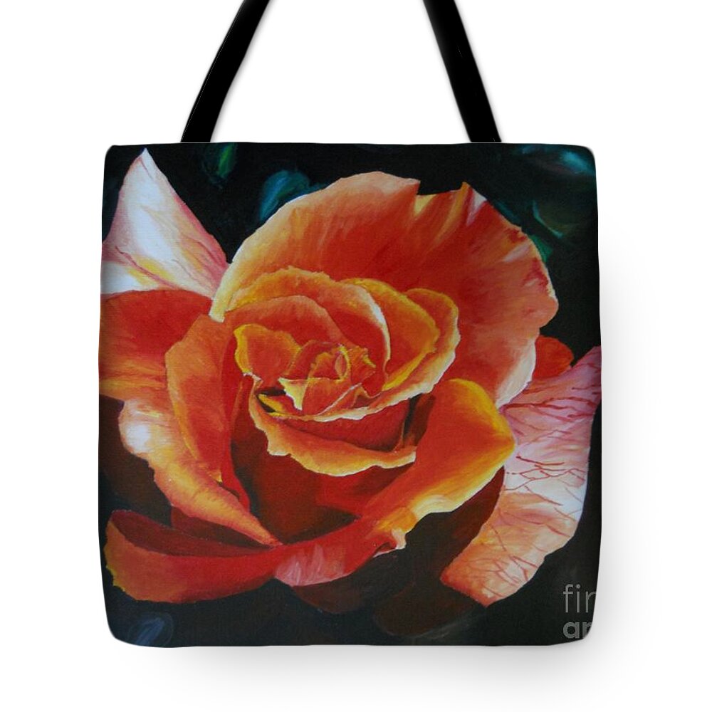 Mojabe Tote Bag featuring the painting Mojabe Rose by Yenni Harrison
