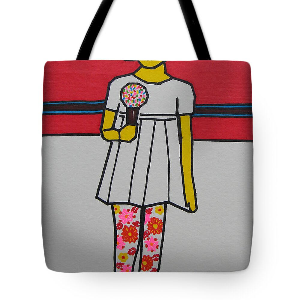 Ice Cream Tote Bag featuring the painting My Ice Cream by Marwan George Khoury