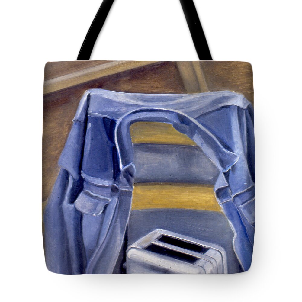 Jean Jacket Tote Bag featuring the painting My Jean Jacket in 1977 by Nancy Griswold