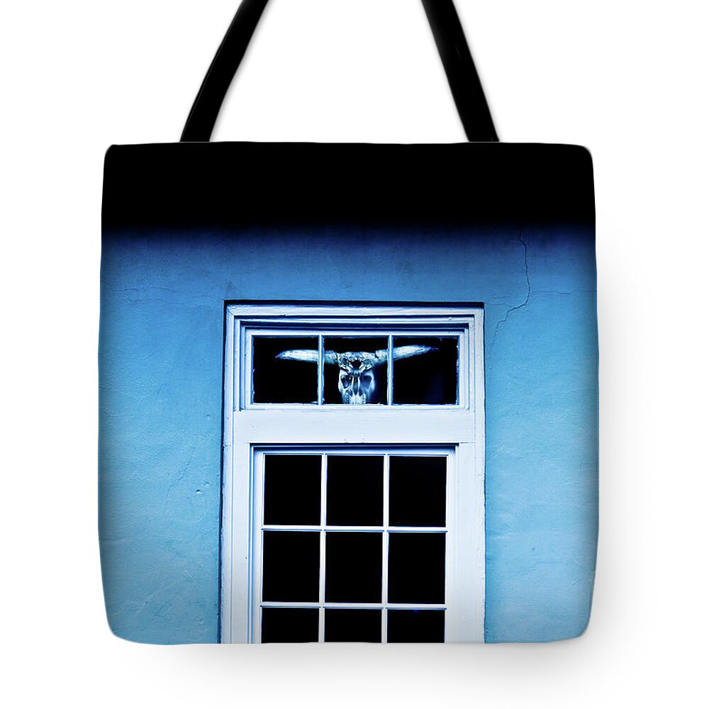 Cow Skull Tote Bag featuring the photograph Mysterious Cow Skull by Frances Ann Hattier