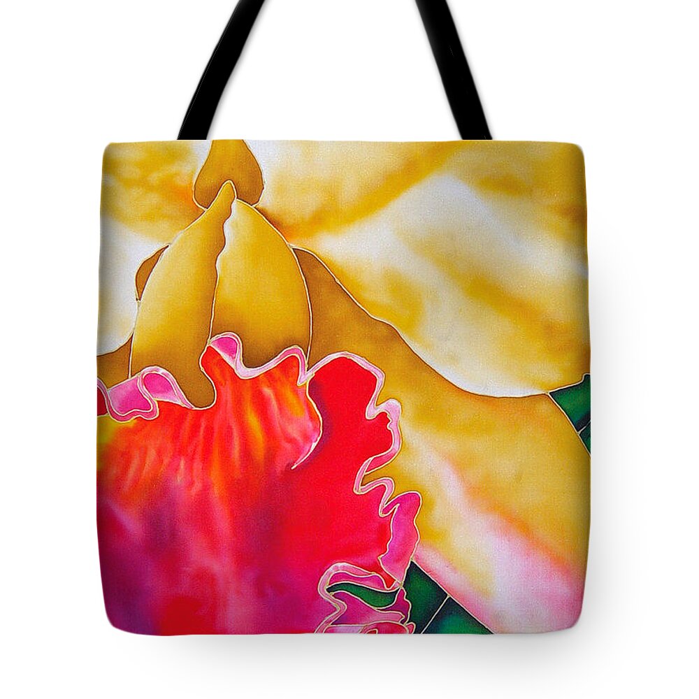 Jean-baptiste Design Tote Bag featuring the painting Nancy Smith Orchid by Daniel Jean-Baptiste