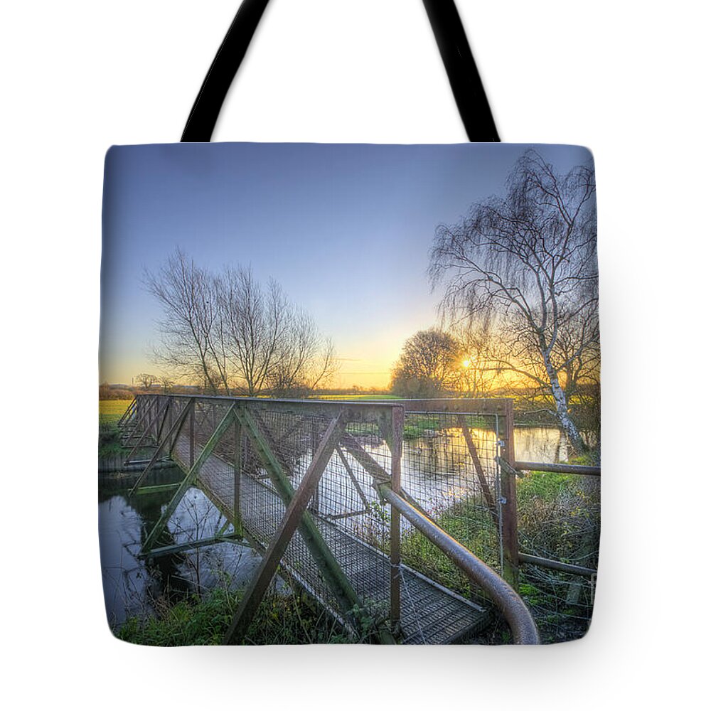 Landscape Tote Bag featuring the photograph Narrow Iron Bridge by Yhun Suarez