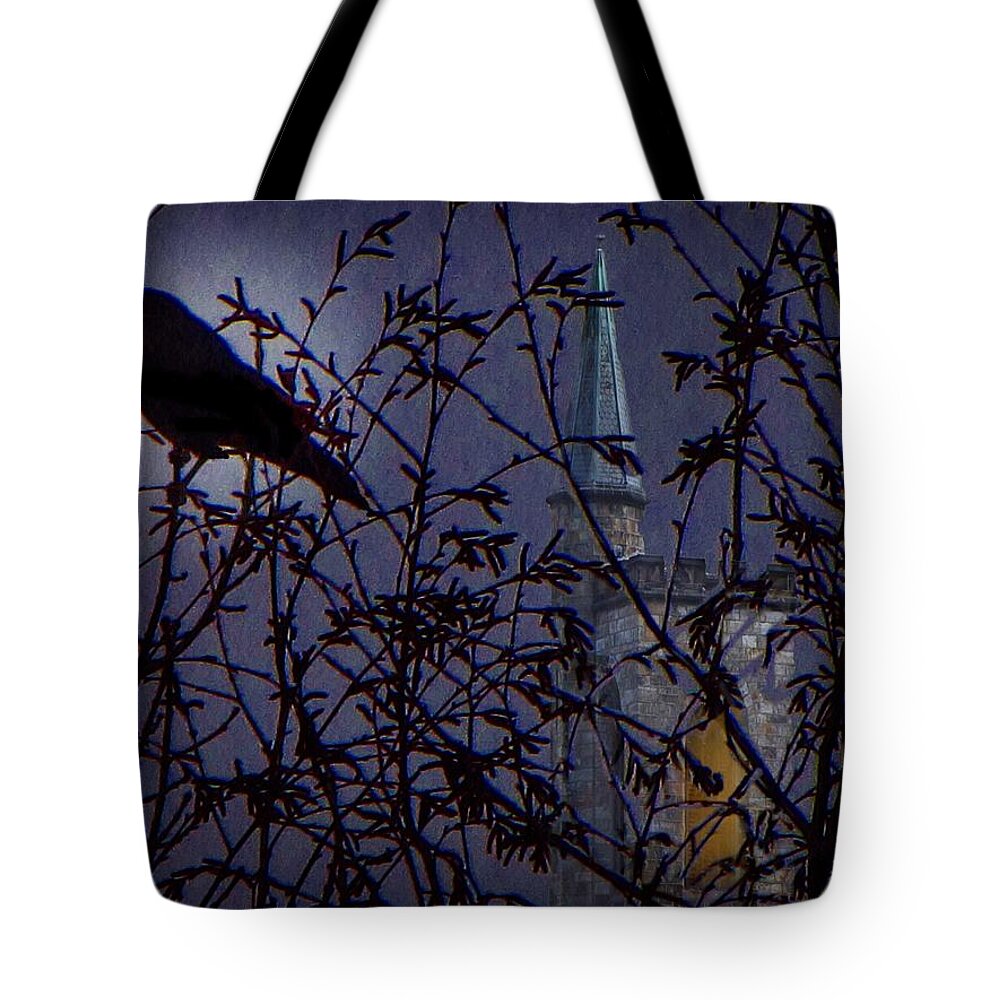 Raven Tote Bag featuring the photograph Nevermore by David Dehner