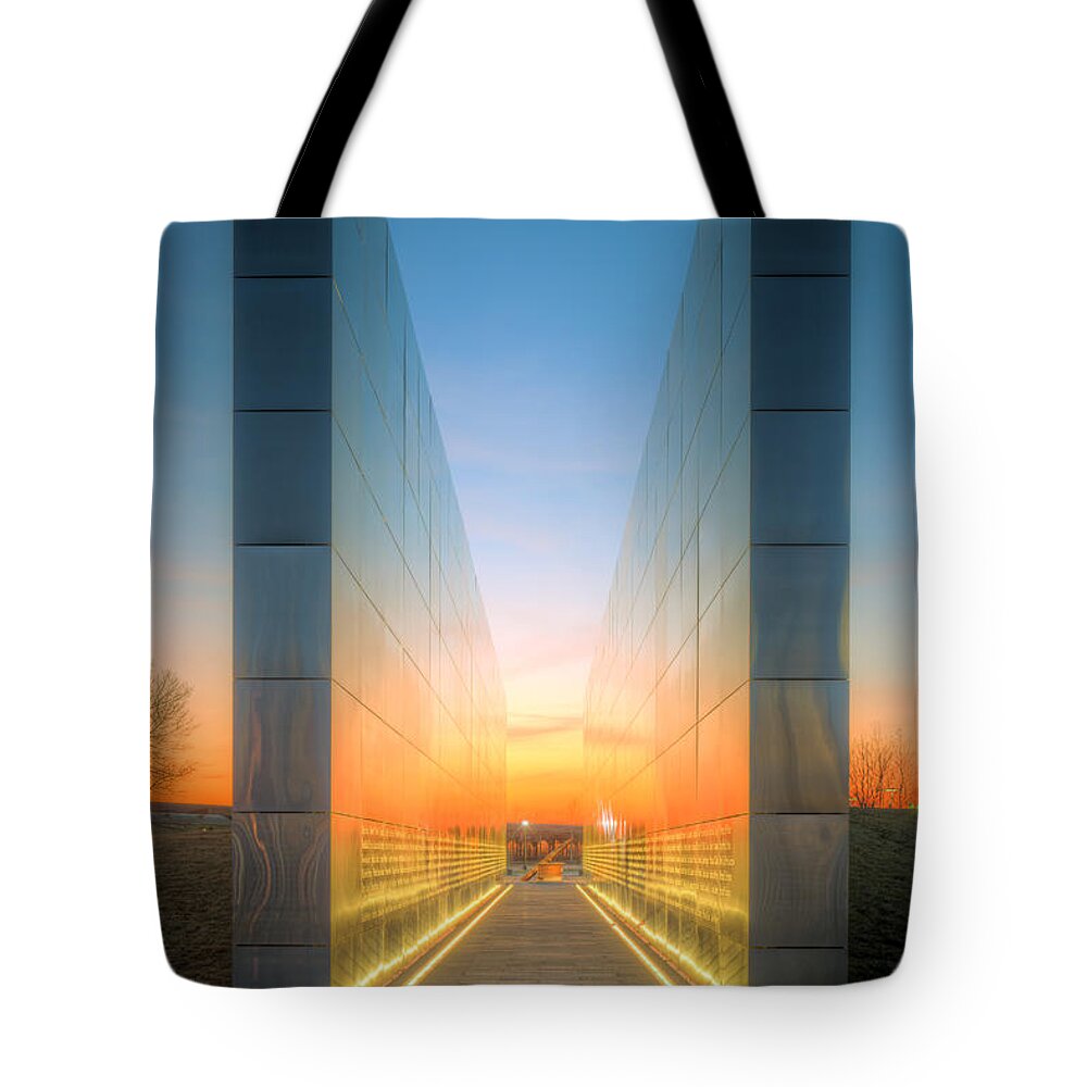 Clarence Holmes Tote Bag featuring the photograph New Jersey Empty Sky Memorial IV by Clarence Holmes
