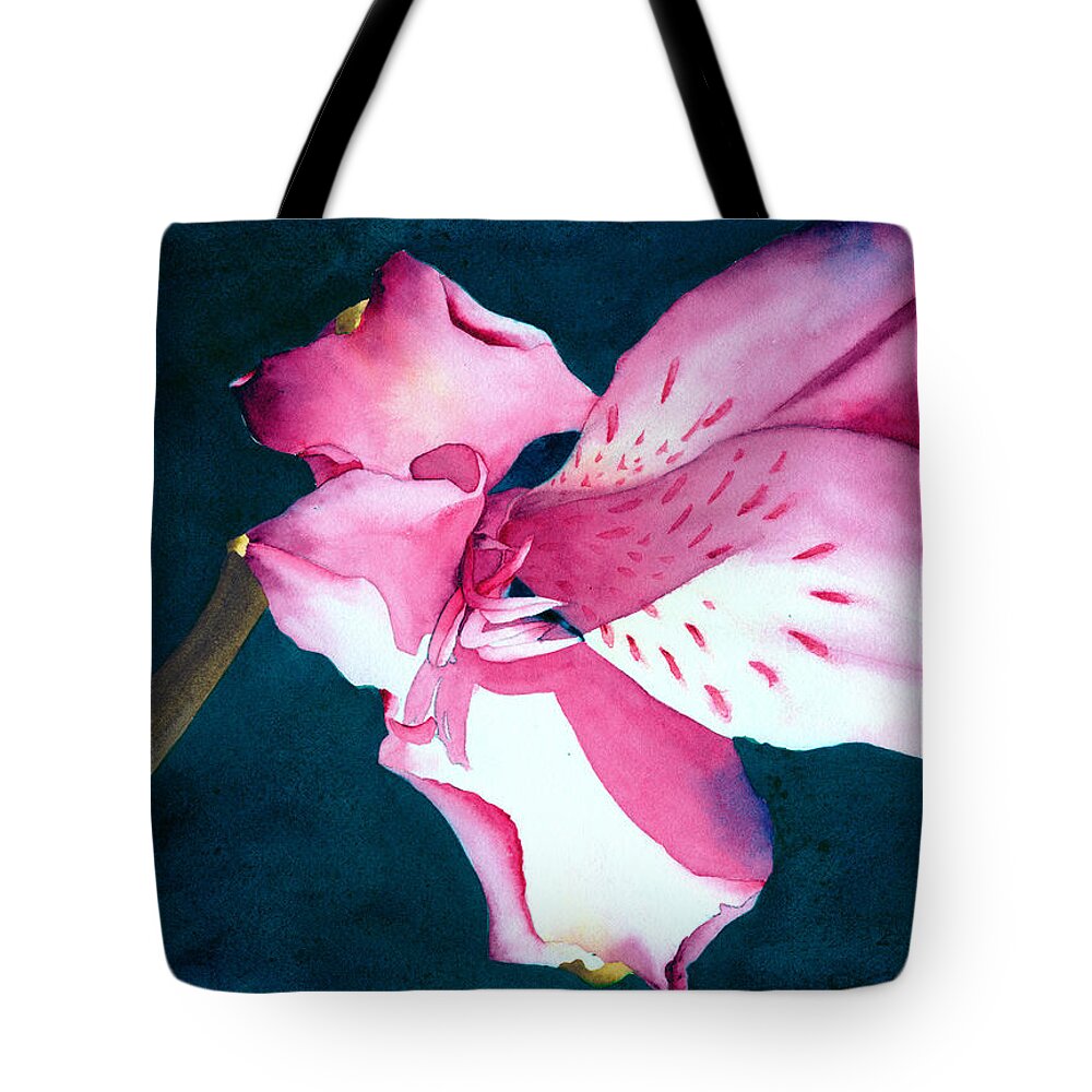 Flower Tote Bag featuring the painting New Year Flower by Ken Powers