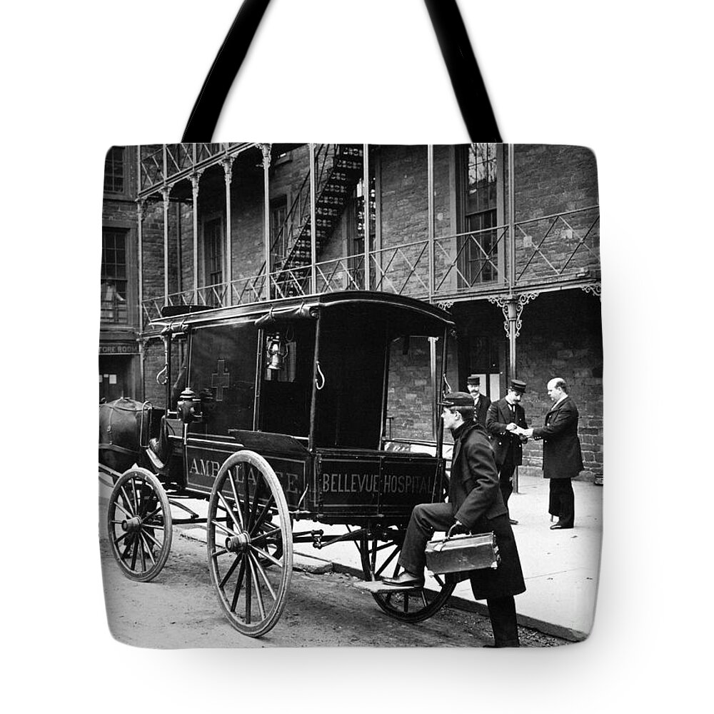 1895 Tote Bag featuring the photograph New York: Ambulance, 1895 by Granger