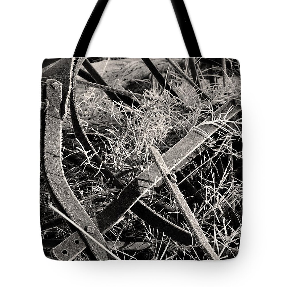 Antique Tote Bag featuring the photograph No More Plowing by Ron Cline