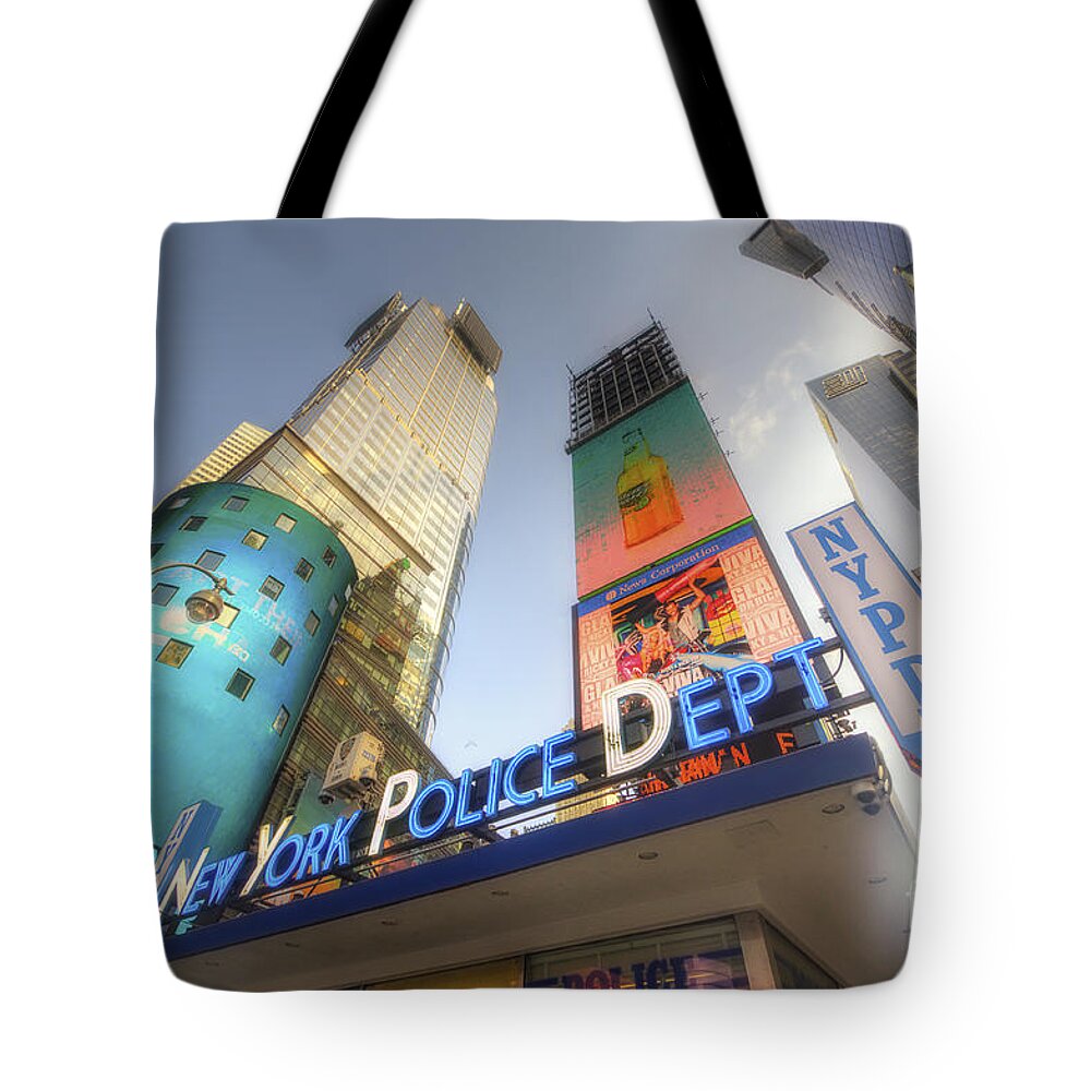 Art Tote Bag featuring the photograph NYPD Station by Yhun Suarez