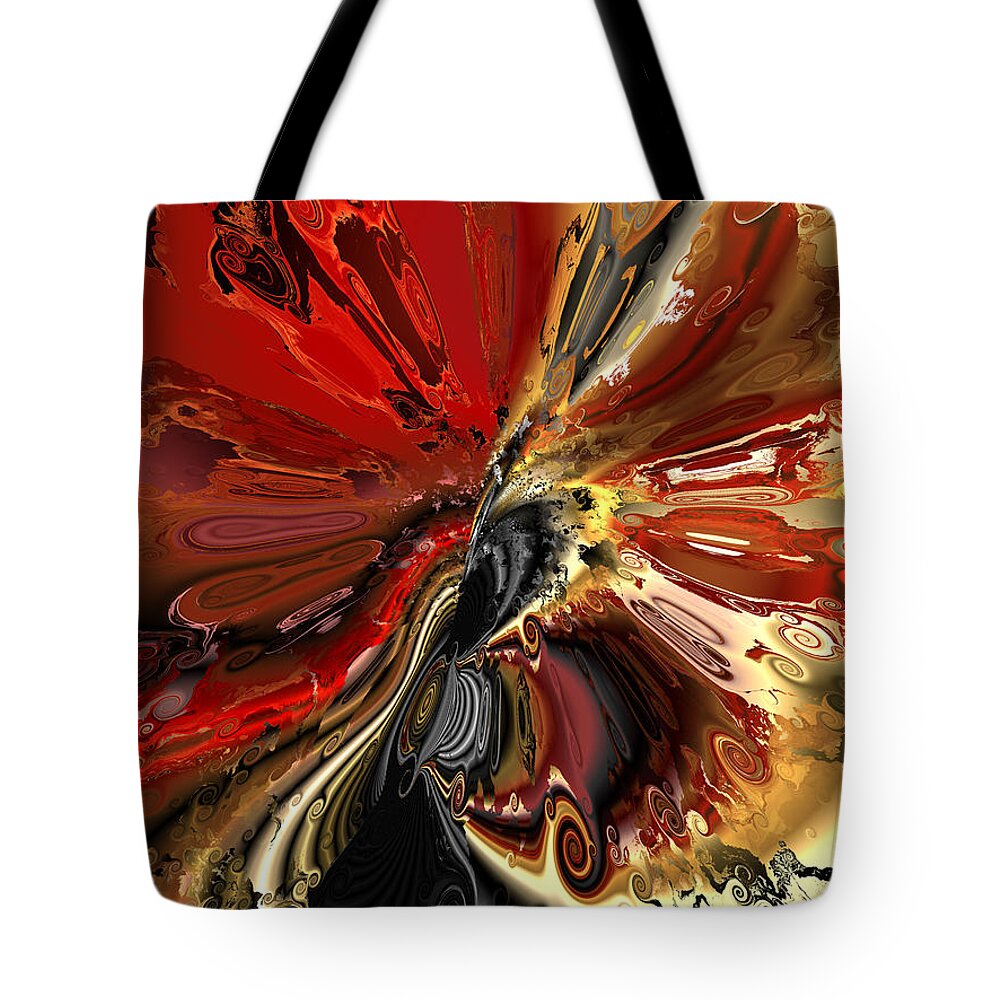 Contemporary Tote Bag featuring the digital art OK who spilled the paint by Claude McCoy