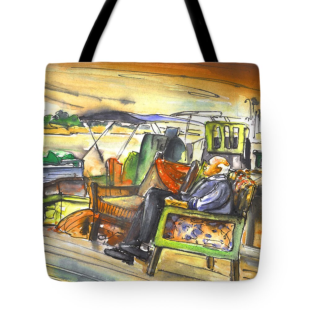 Travel Tote Bag featuring the painting Old and Lonely in Potamos Liopetri by Miki De Goodaboom