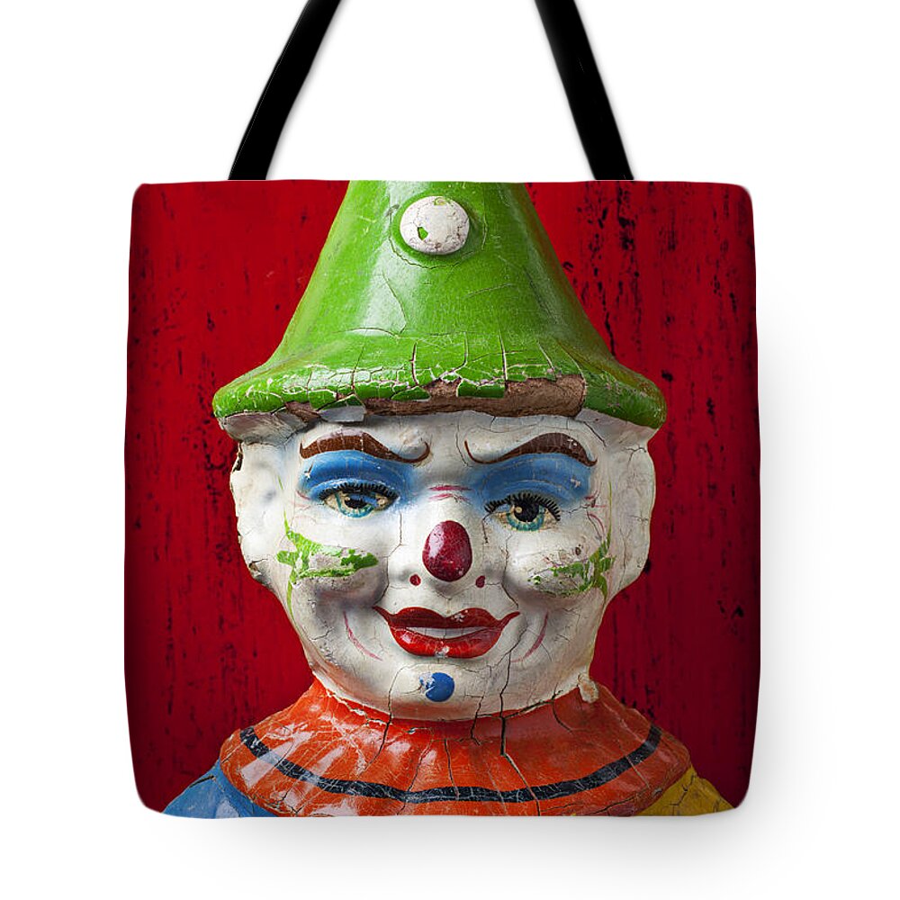 Clown Tote Bag featuring the photograph Old Cown face by Garry Gay