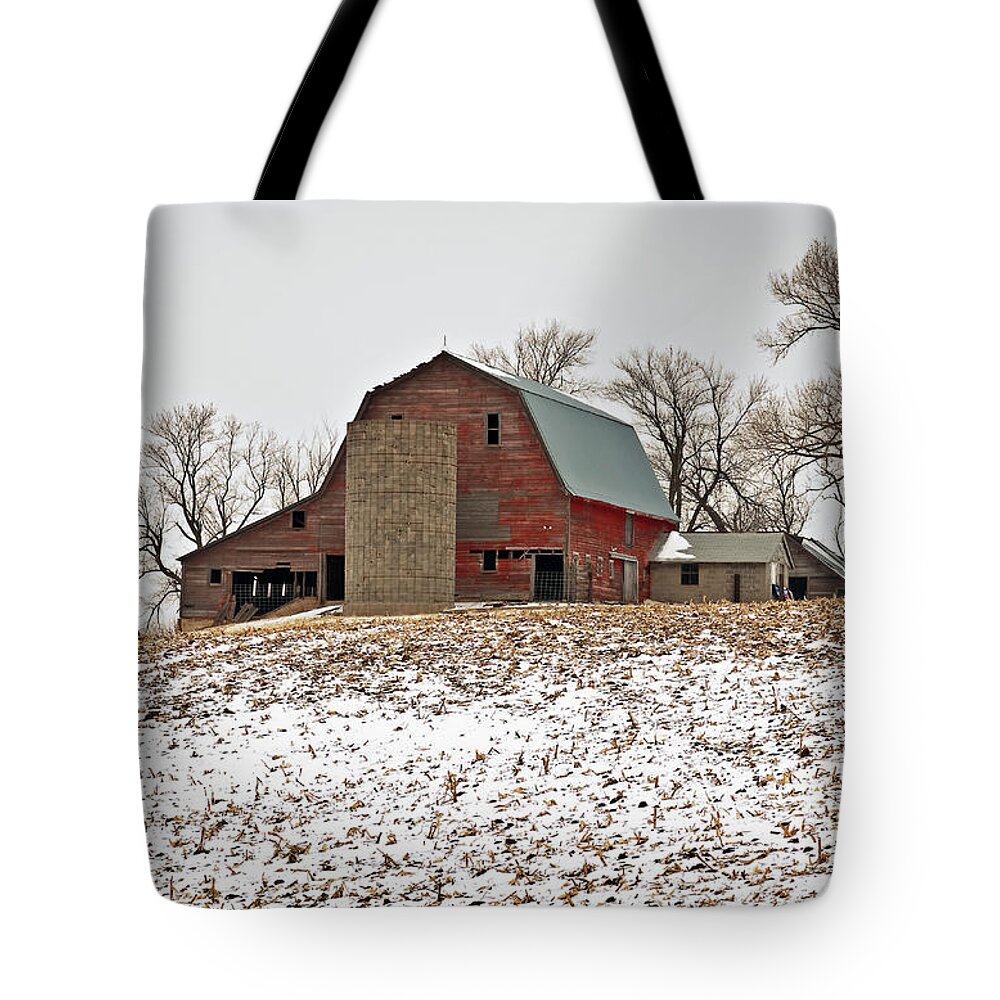 Barns Tote Bag featuring the photograph Old Red Barn by Ed Peterson