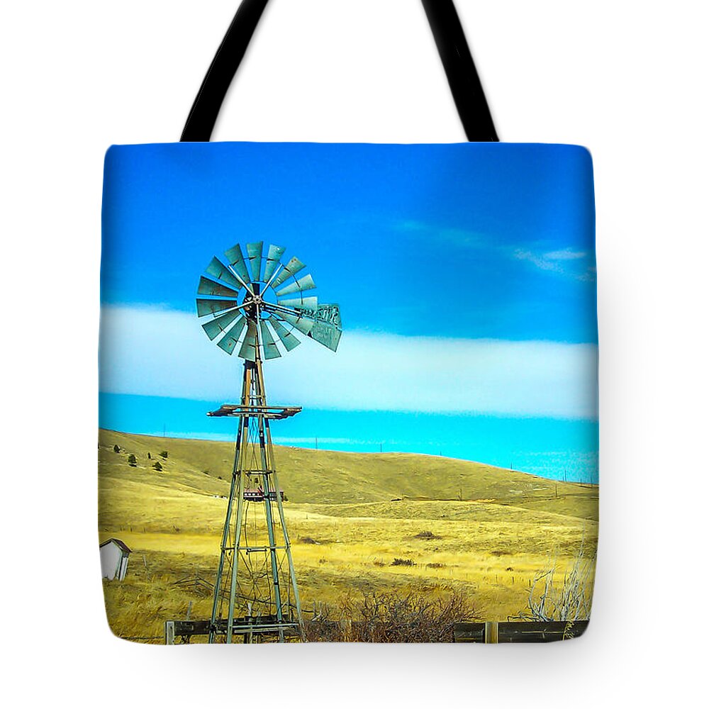 Landscape Tote Bag featuring the photograph Old Windmill by Shannon Harrington