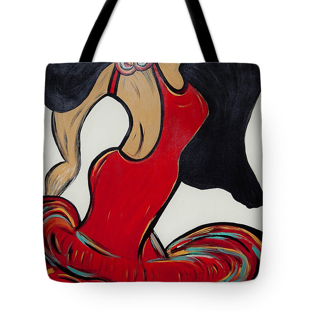 Art Keywords Tote Bag featuring the mixed media Ole - My other Passion by Artista Elisabet