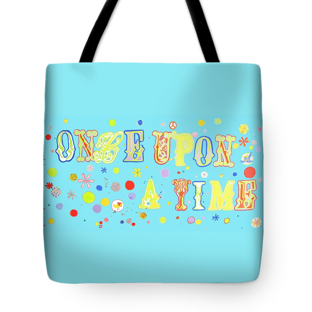 Rhinestones Tote Bag featuring the painting Once Upon A Time by Beth Saffer