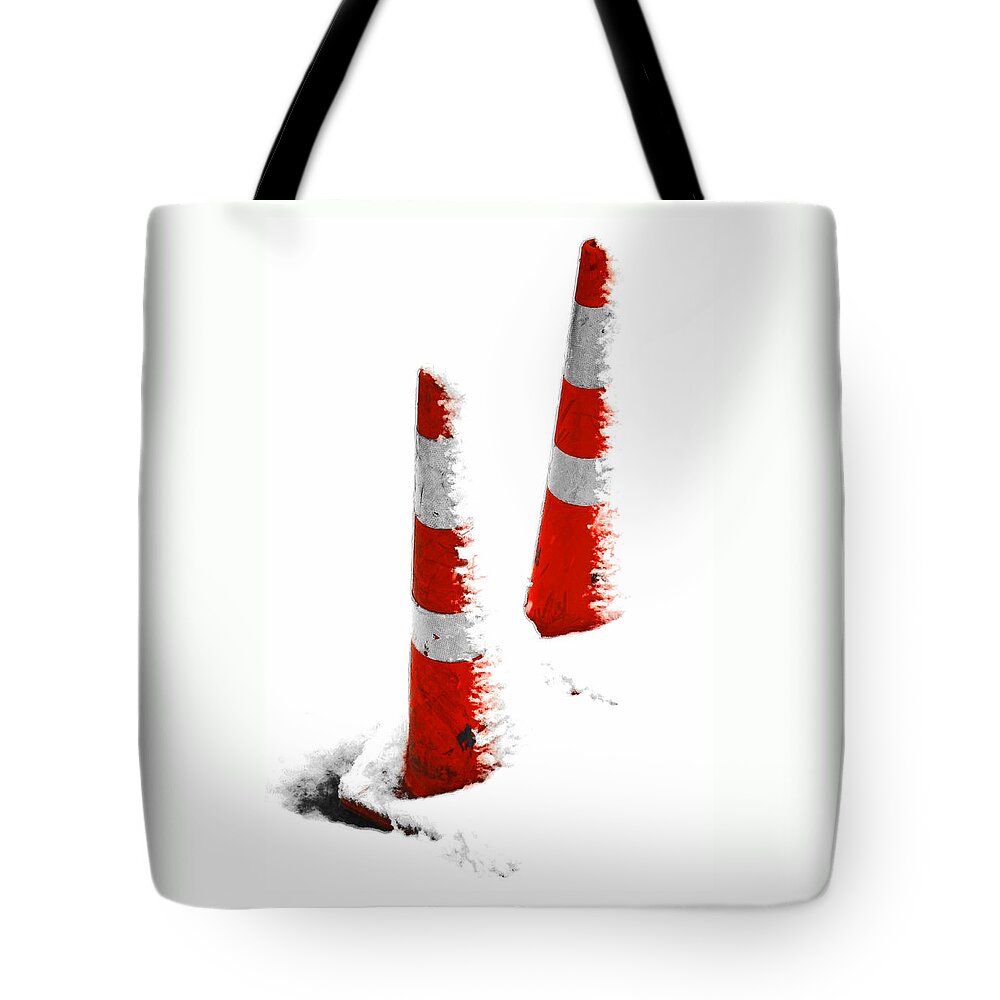 Orange Tote Bag featuring the digital art Orange Snow Cones by Steve Taylor