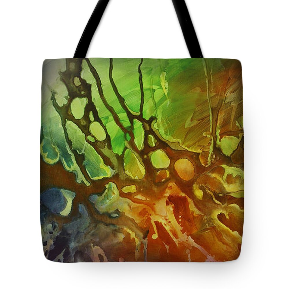 Abstract Tote Bag featuring the painting 'Outburst' by Michael Lang