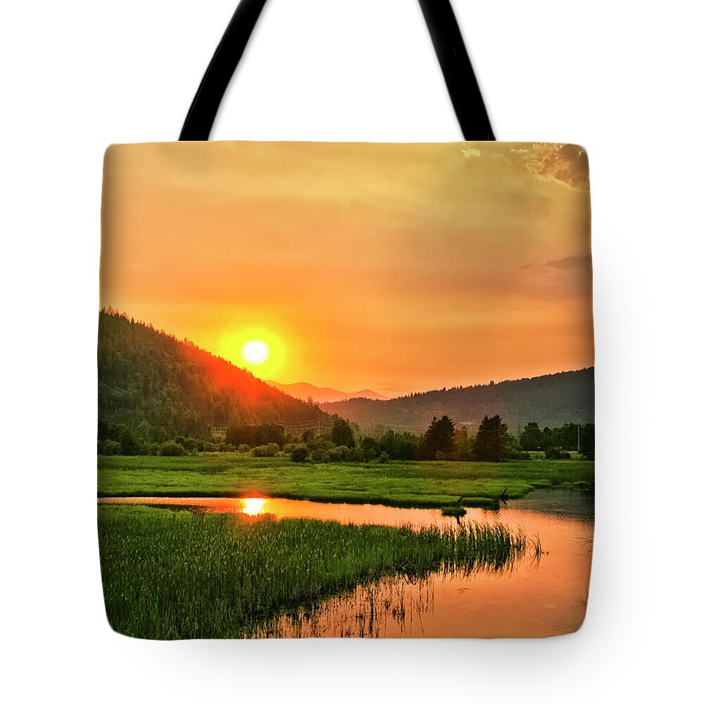 Hope - Id Tote Bag featuring the photograph Pack River Delta Sunset by Albert Seger