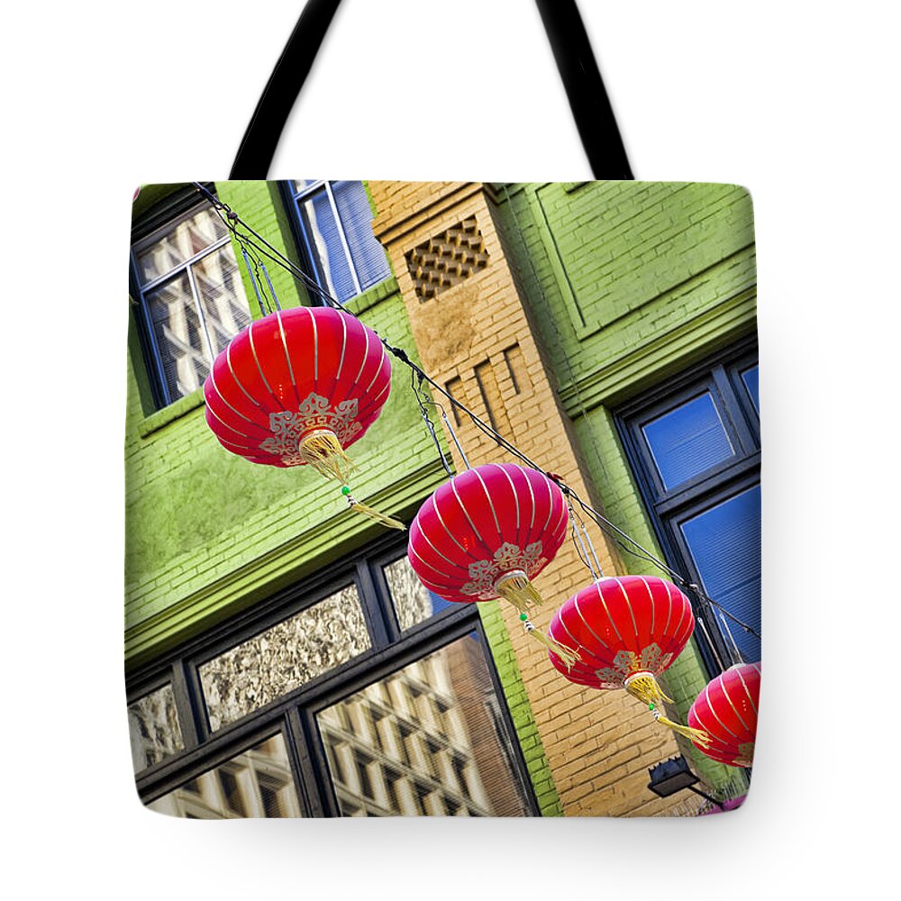 Chinatown Tote Bag featuring the photograph Paper Lanterns by Kelley King